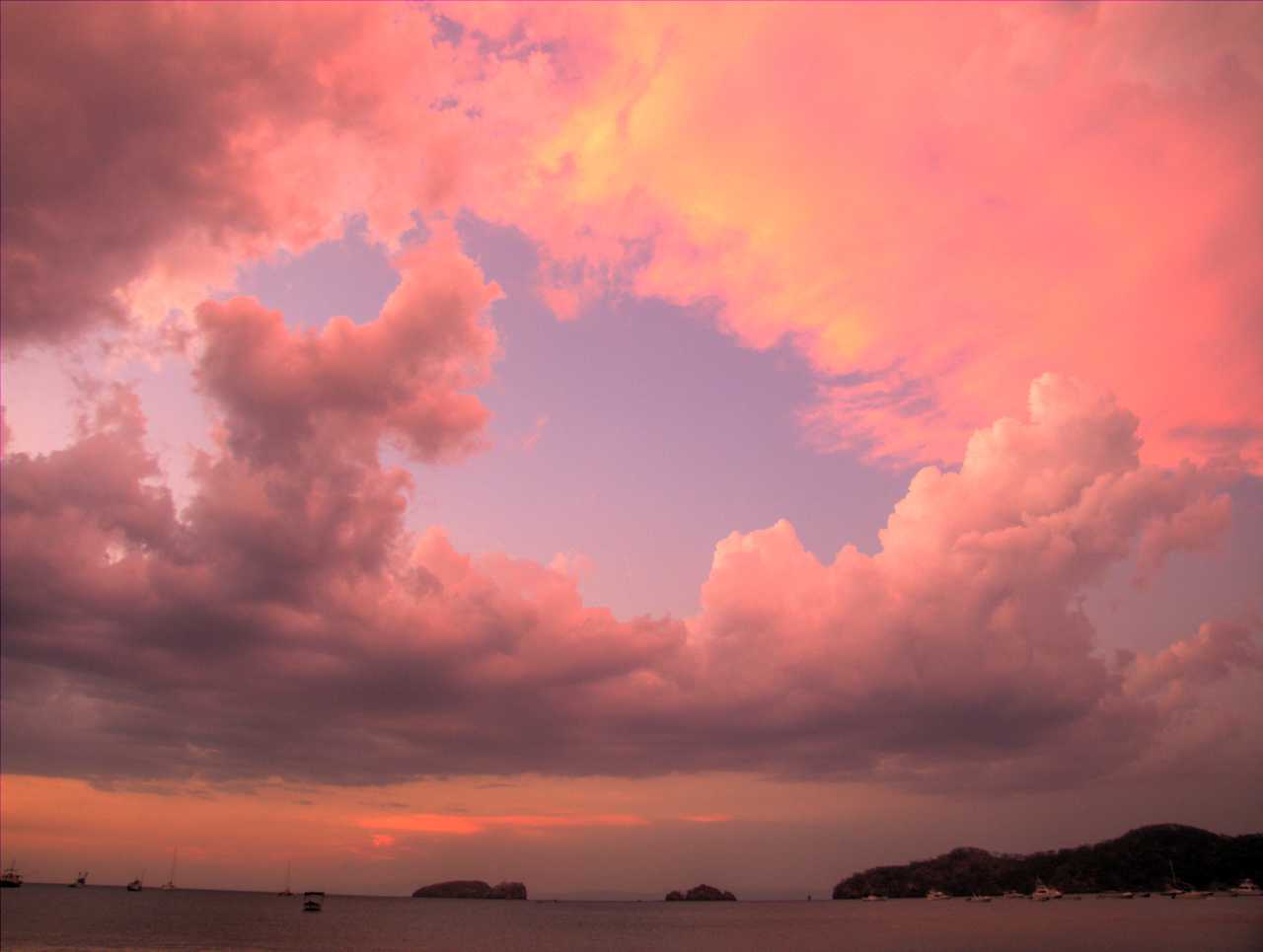 Red Sunset at a Costa Rican beach